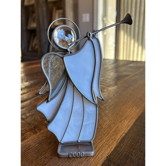 Vintage Stained Glass Nativity Scene With Angels & Star - Picture 15 of 16